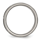 Titanium Wedding Band with Laser Flames Engravable Unisex 8mm Beveled Edge