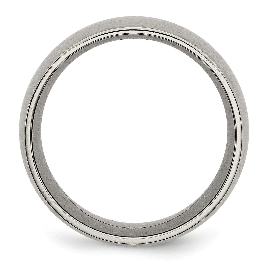 Brushed Half-Round Wedding Band in Titanium, 12mm