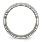 Brushed Half-Round Wedding Band in Titanium, 12mm
