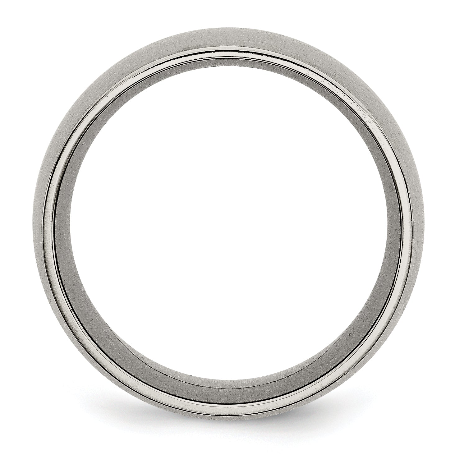 Brushed Half-Round Wedding Band in Titanium, 12mm