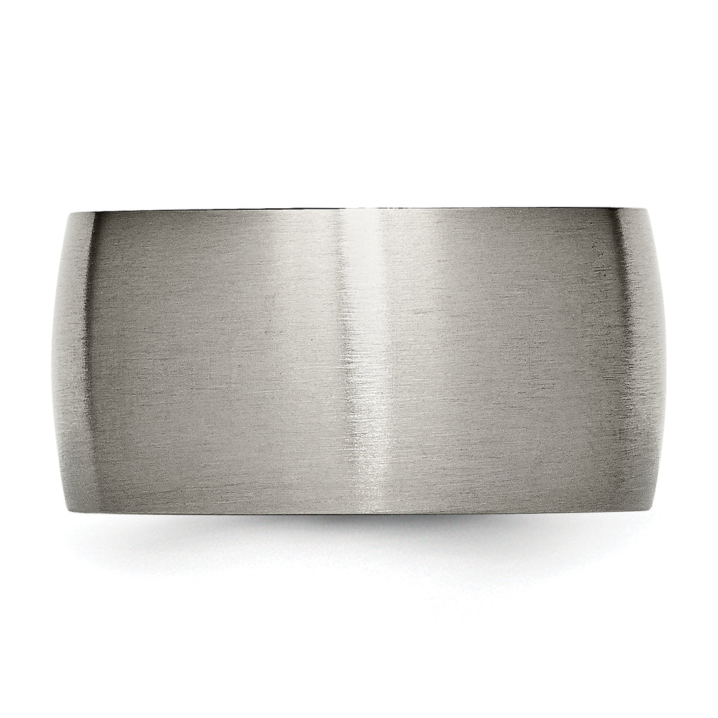 Brushed Half-Round Wedding Band in Titanium, 12mm