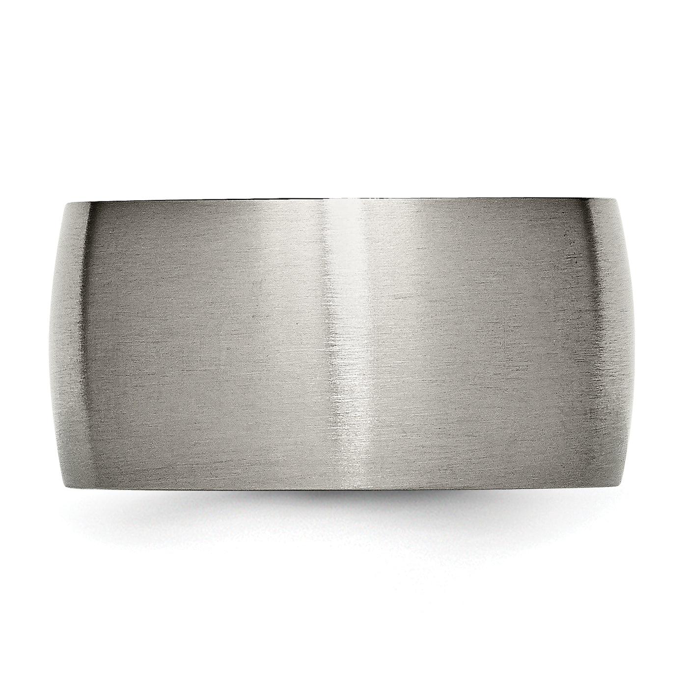 Brushed Half-Round Wedding Band in Titanium, 12mm