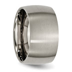 Brushed Half-Round Wedding Band in Titanium, 12mm