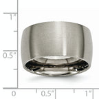 Brushed Half-Round Wedding Band in Titanium, 12mm