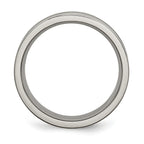 Grooved Wedding Band in Titanium, 6mm