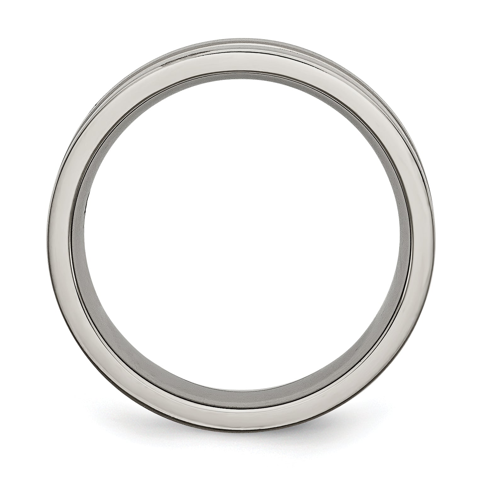 Grooved Wedding Band in Titanium, 6mm