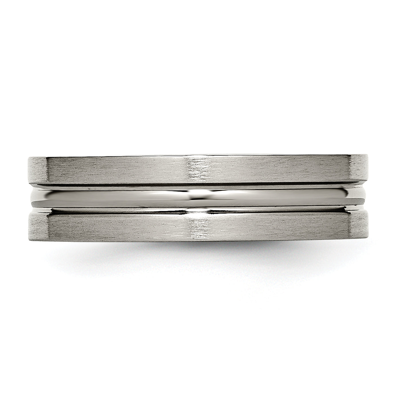 Grooved Wedding Band in Titanium, 6mm