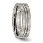 Grooved Wedding Band in Titanium, 6mm