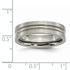 Grooved Wedding Band in Titanium, 6mm