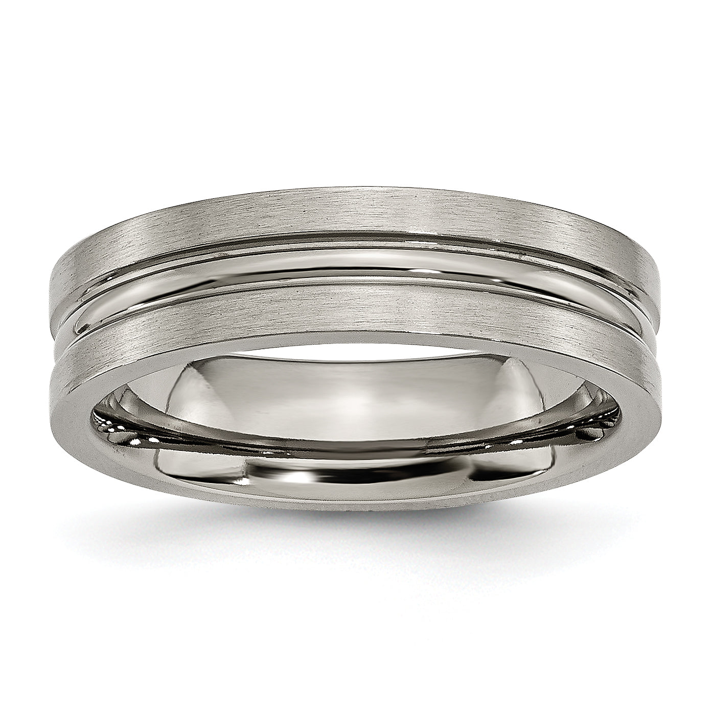 Titanium Brushed and Polished 6mm Grooved Band Main image