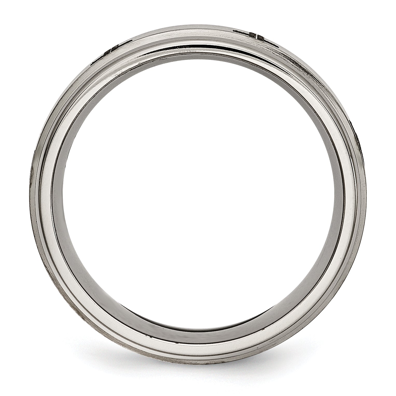 Sophia Jewelers Titanium Unisex Wedding Band with Laser Design Secondary image