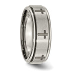 Sophia Jewelers Titanium Unisex Wedding Band with Laser Design
