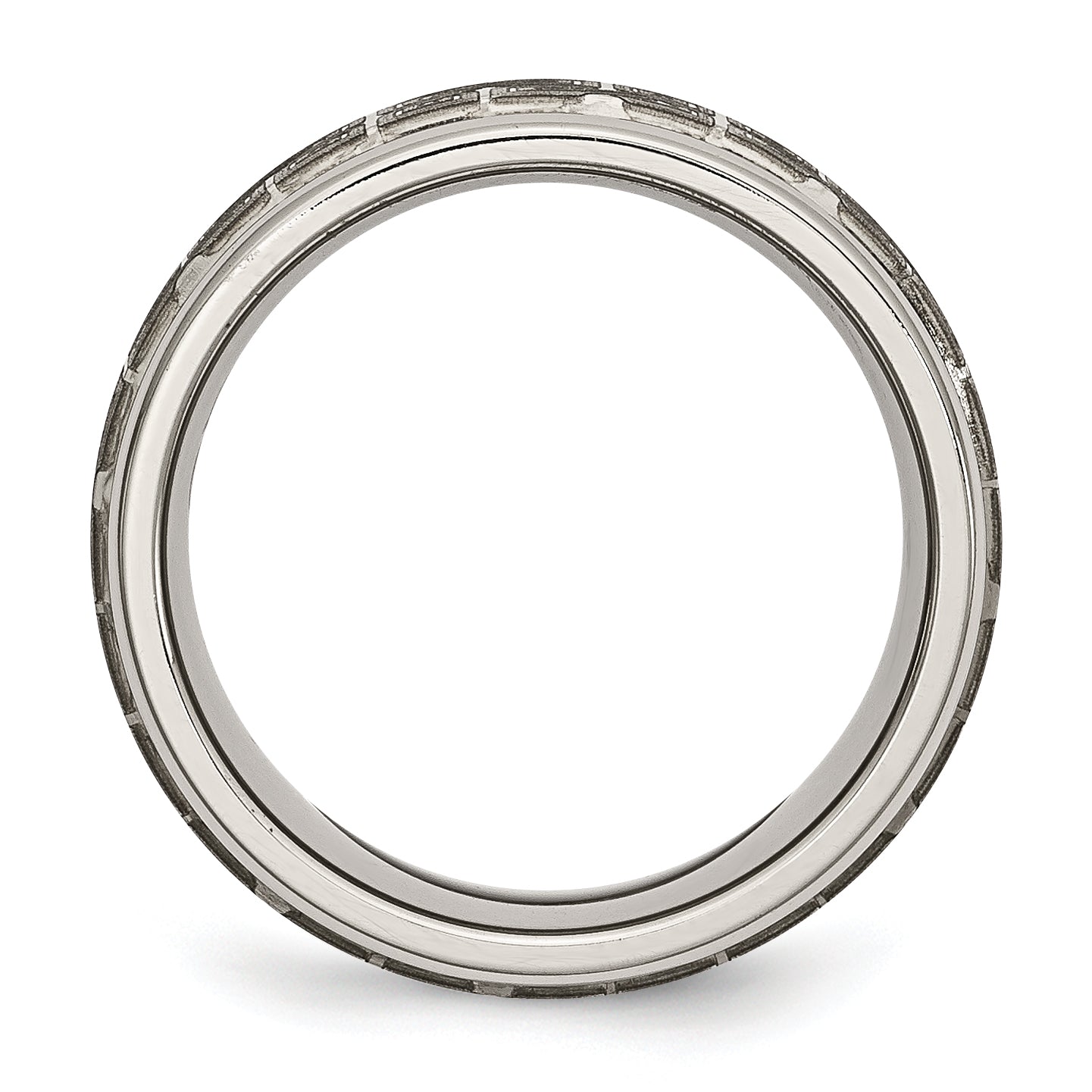 Titanium Laser-Designed Unisex 8mm Polished Wedding Band Secondary image