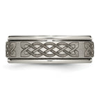 Titanium Unisex Celtic Wedding Band with Polished Laser Design