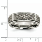 Titanium Unisex Celtic Wedding Band with Polished Laser Design