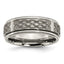Titanium Brushed and Polished Celtic Laser Design 8mm Ridged Edge Band