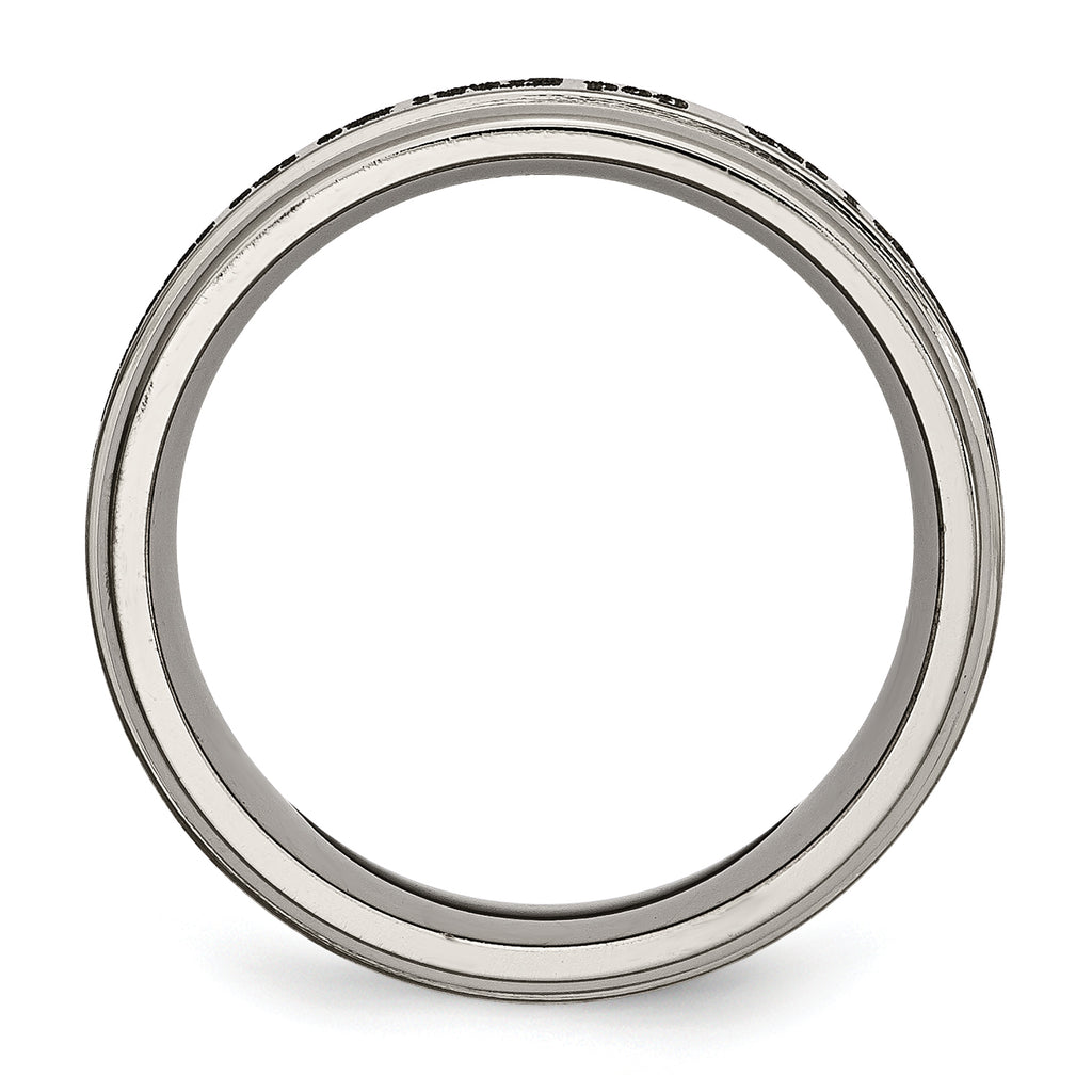 Titanium Serenity Ridged Wedding Band with Polished Laser Design