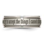 Titanium Serenity Ridged Wedding Band with Polished Laser Design