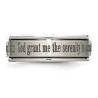 Titanium Serenity Ridged Wedding Band with Polished Laser Design