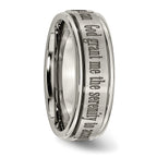 Titanium Serenity Ridged Wedding Band with Polished Laser Design