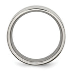 Grooved Wedding Band in Titanium, 9mm