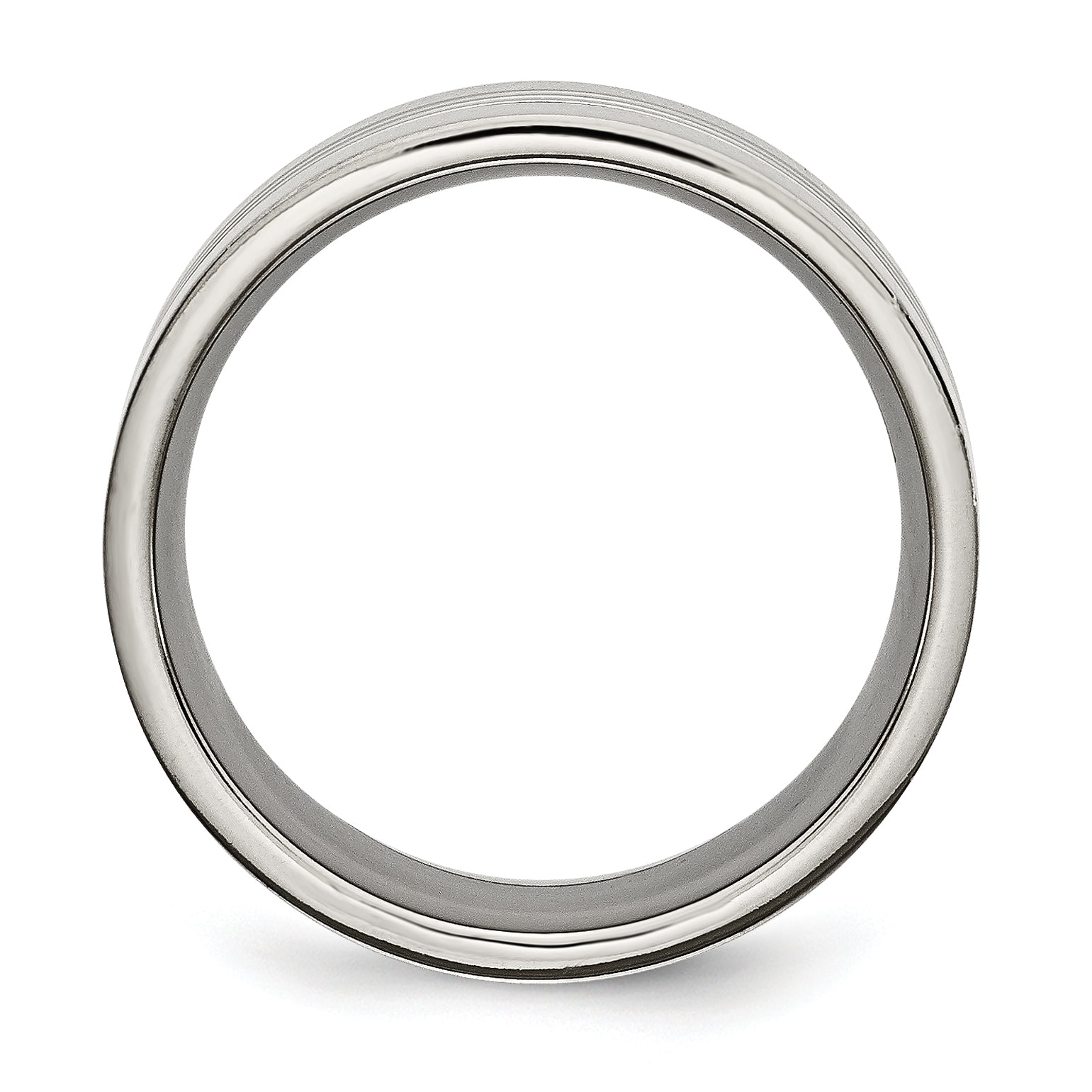 Grooved Wedding Band in Titanium, 9mm