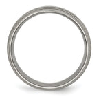 Grooved Wedding Band in Titanium, 8mm Brushed Center