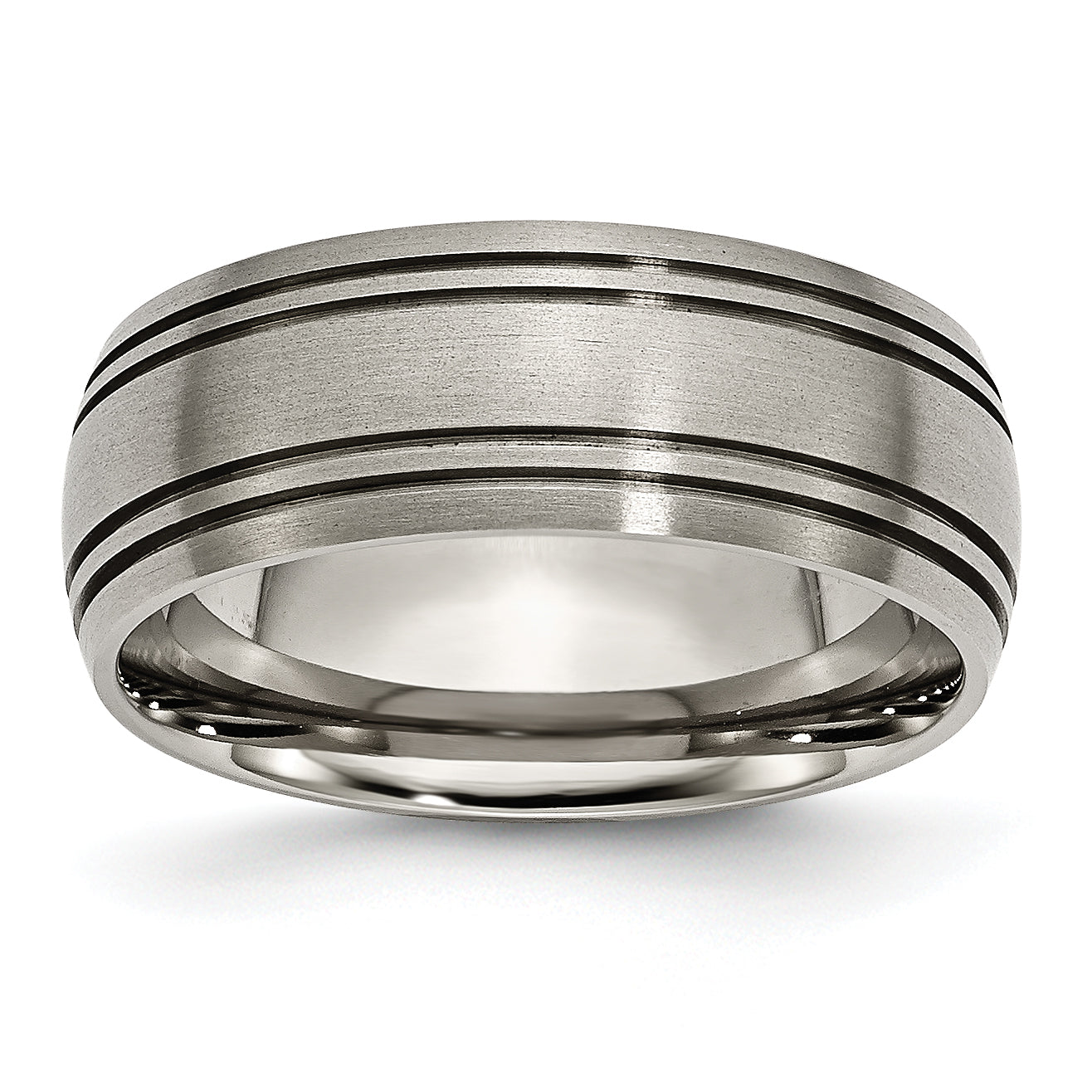 Titanium Brushed Center 8mm Grooved Band Main image