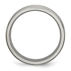 Grooved & Beaded Wedding Band in Titanium, 6mm
