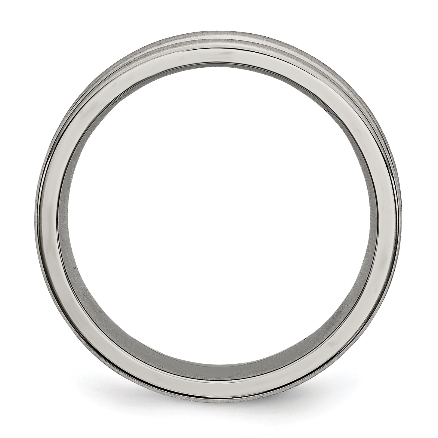 Grooved & Beaded Wedding Band in Titanium, 6mm