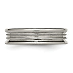Grooved & Beaded Wedding Band in Titanium, 6mm