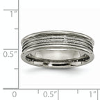 Grooved & Beaded Wedding Band in Titanium, 6mm
