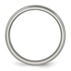 Grooved & Beaded Edge Wedding Band in Titanium, 4mm