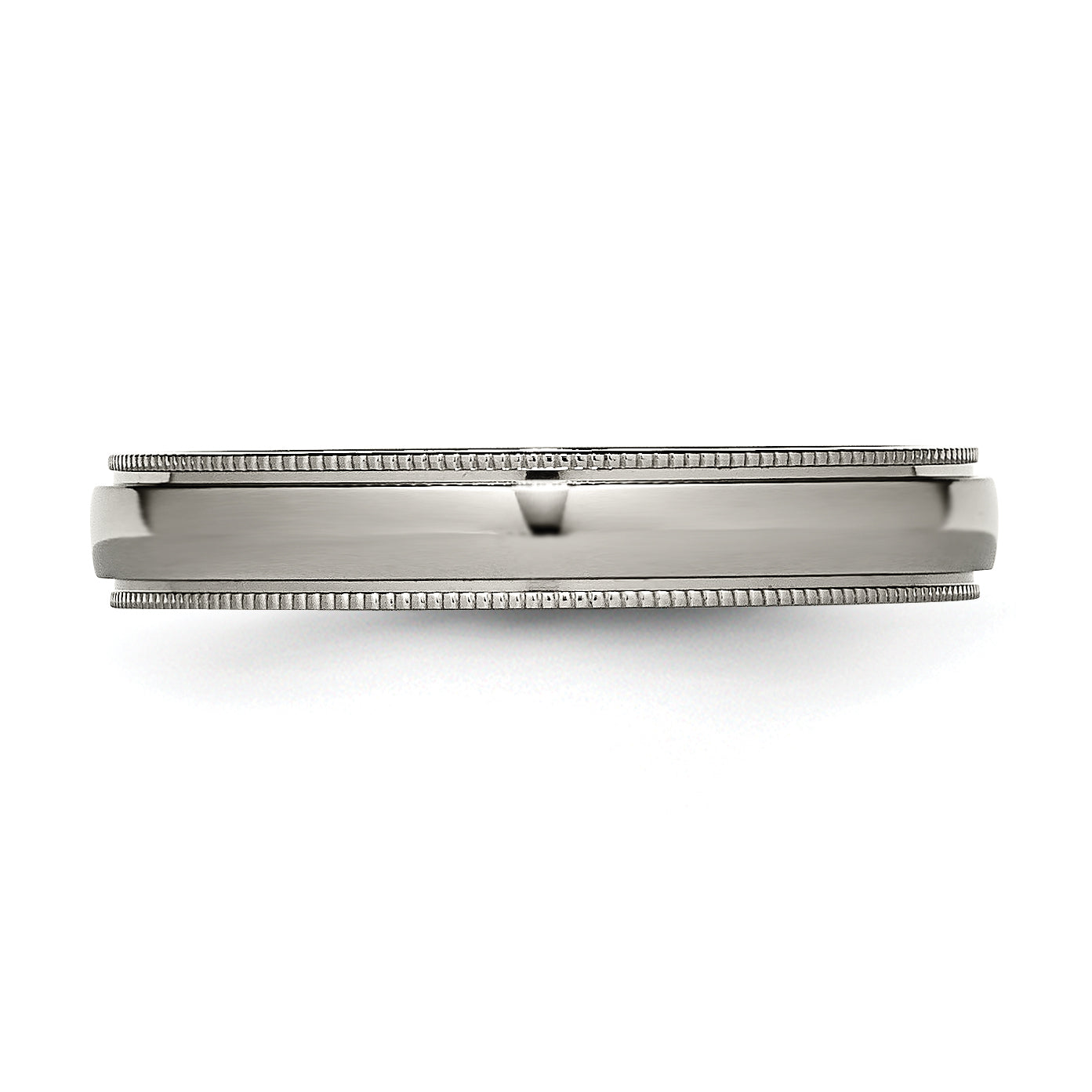 Grooved & Beaded Edge Wedding Band in Titanium, 4mm