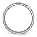 Grooved & Beaded Edge Wedding Band in Titanium, 6mm