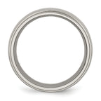 Grooved & Beaded Edge Wedding Band in Titanium, 8mm