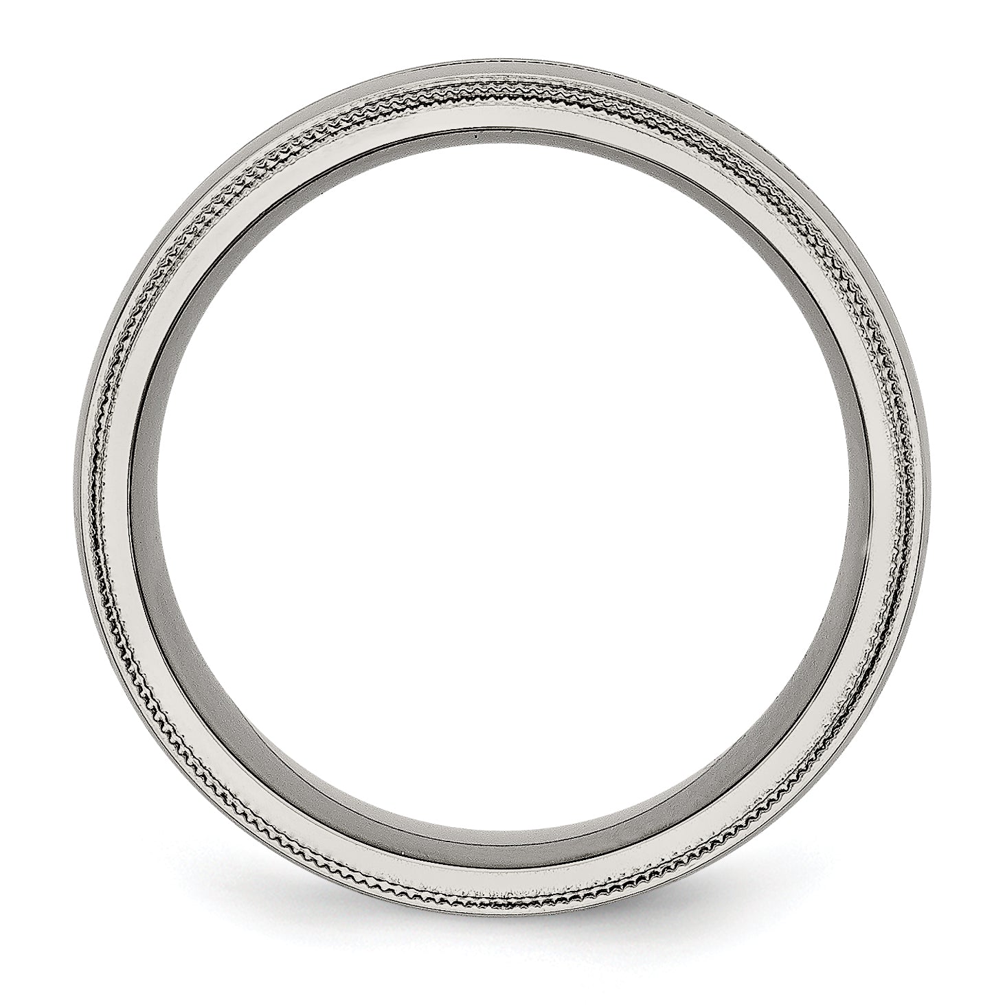 Titanium Grooved and Beaded Edge 8mm Polished Band