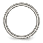 Grooved & Beaded Edge Wedding Band in Titanium, 8mm