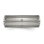 Grooved & Beaded Edge Wedding Band in Titanium, 8mm