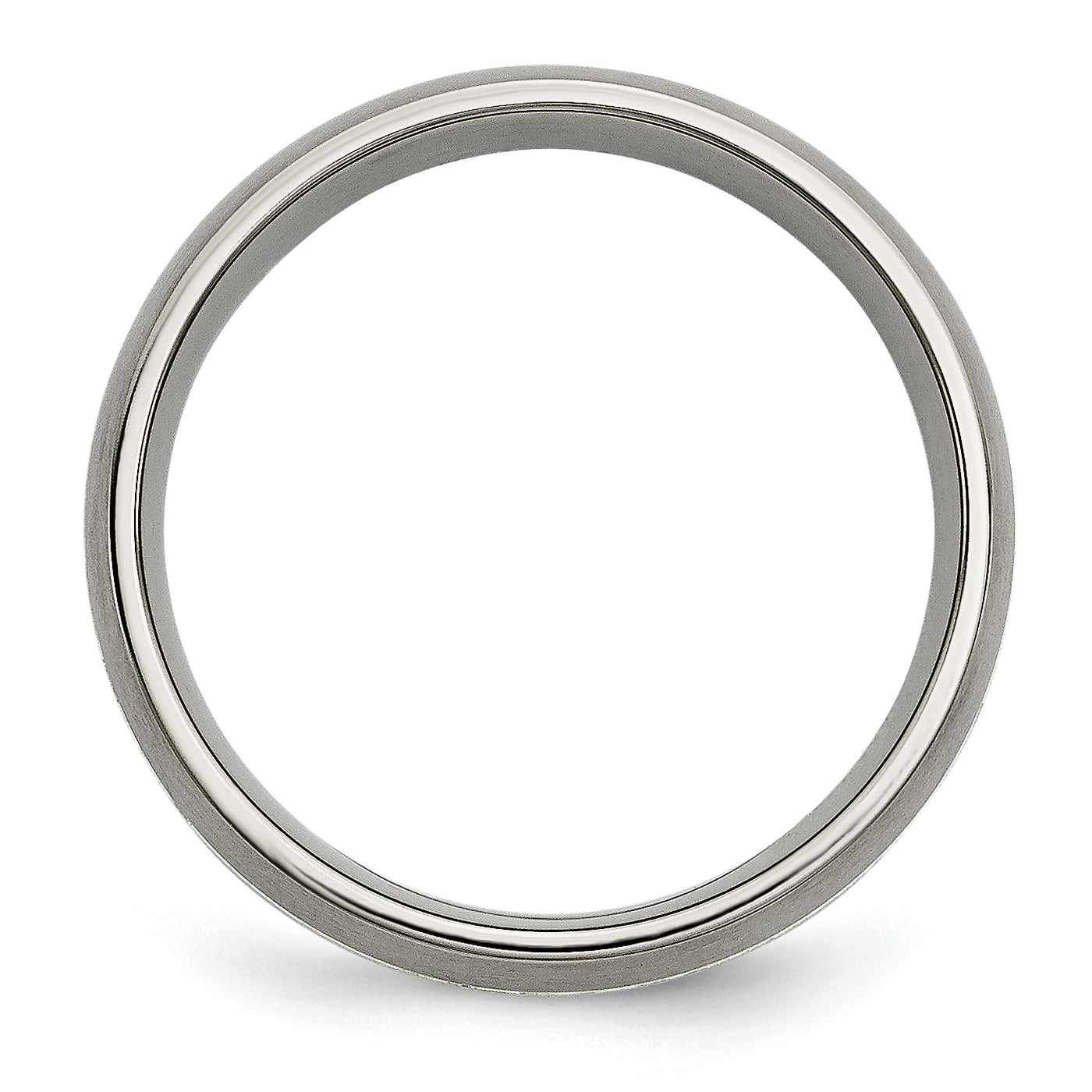 Grooved Inlay Wedding Band in Titanium & Sterling Silver, 7mm