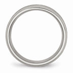 Beveled Edge Wedding Band in Titanium, 8mm