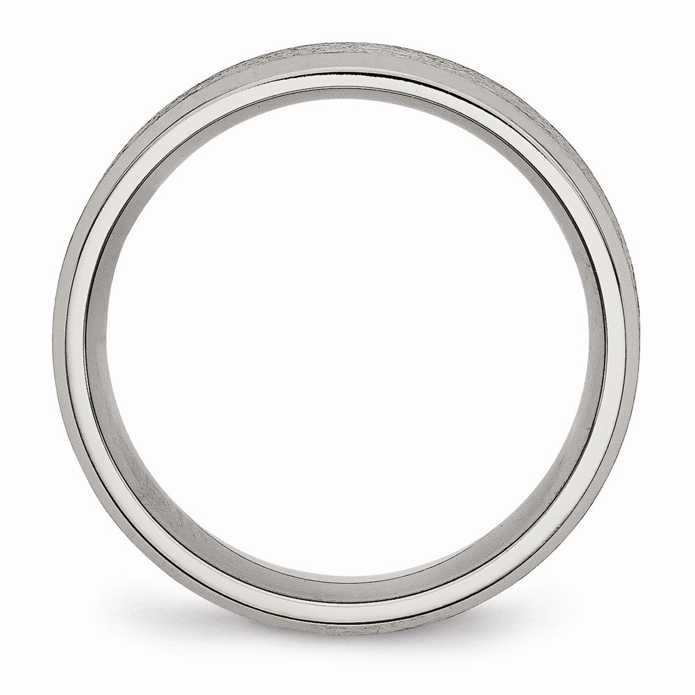 Beveled Edge Wedding Band in Titanium, 8mm