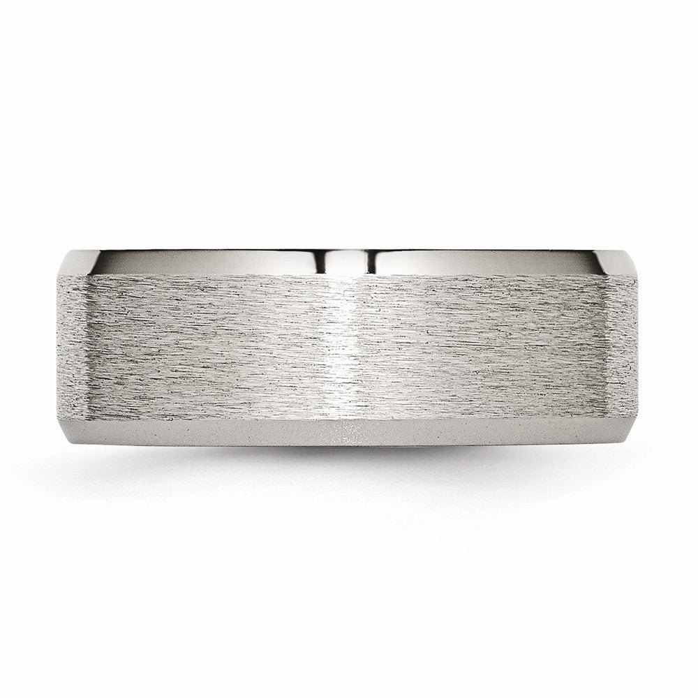Beveled Edge Wedding Band in Titanium, 8mm