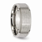 Beveled Edge Wedding Band in Titanium, 8mm