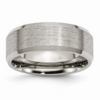 Beveled Edge Wedding Band in Titanium, 8mm