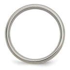 Grooved Inlay Wedding Band in Titanium & 14K Gold, 6mm
