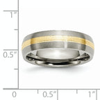 Grooved Inlay Wedding Band in Titanium & 14K Gold, 6mm