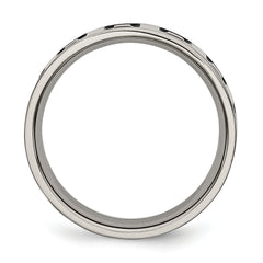 Titanium Unisex Wedding Band with Black Enamel Polished Finish