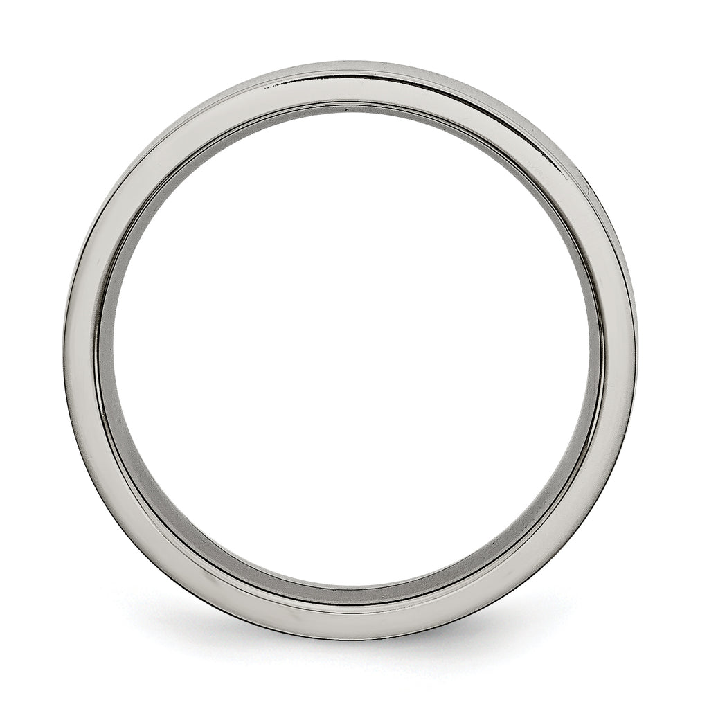 Comfort-Fit Wedding Band in Titanium, 5mm Polished
