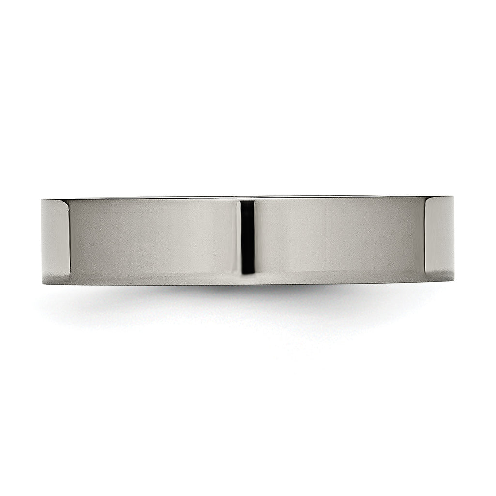 Comfort-Fit Wedding Band in Titanium, 5mm Polished
